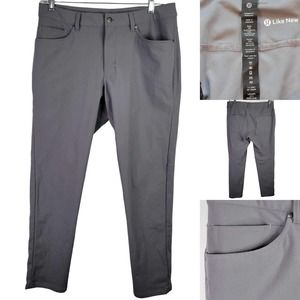 Lululemon Men’s Commission Pants Gray Size 34 X 31 Golf Stretch Athletic Flaw